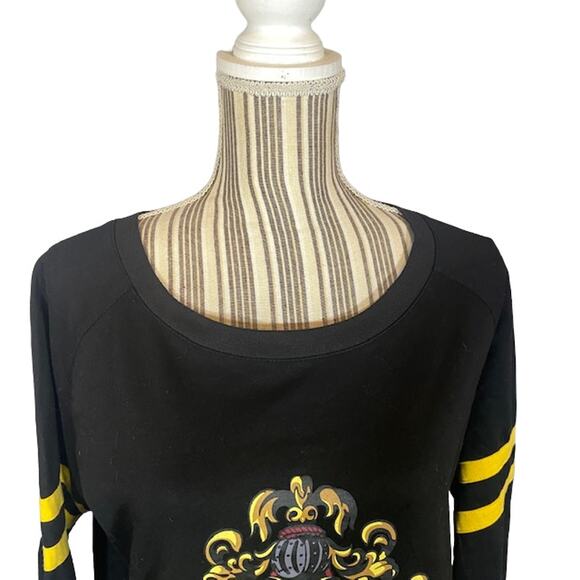 Harry Potter Black Cotton Blend Draco Logo Front Sweatshirt Women Sz S - Picture 4 of 8